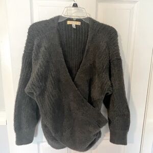 Urban Outfitters - Fuzzy Gray Wrap Sweater - Size Large